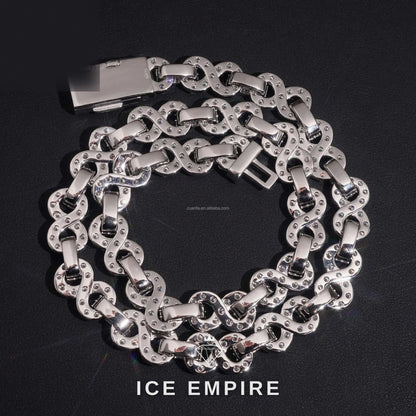 Iced Out Baguette 925 Silver Moissanite Cuban Chain