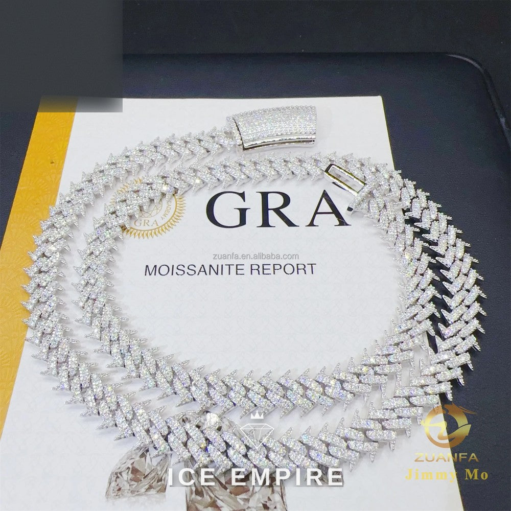 Iced Out Gold Plated Moissanite Cuban Chain