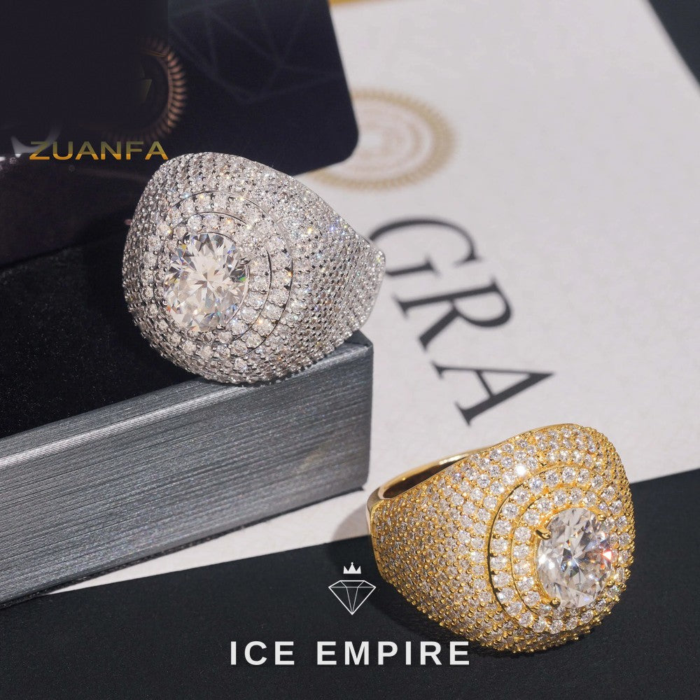 Iced Out Gold Plated Moissanite Ring