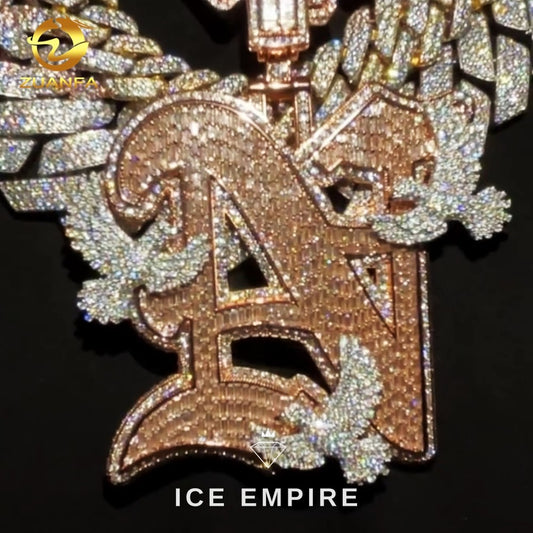 Iced Out Baguette 925 Silver Moissanite Pendant