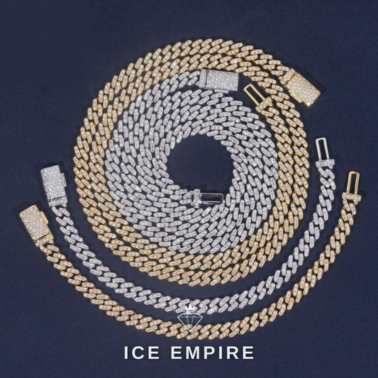 Iced Out Rose Gold Plated Moissanite Cuban Chain