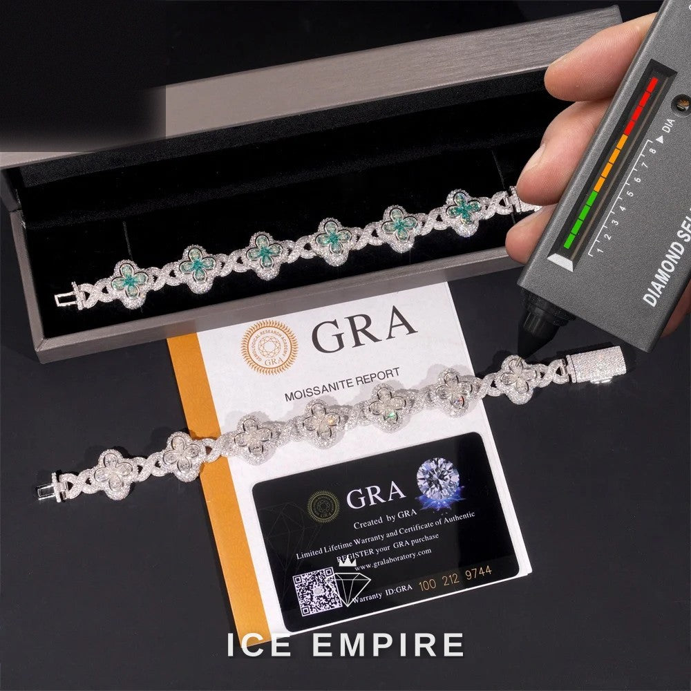 Iced Out Rose Gold Plated Moissanite Bracelet
