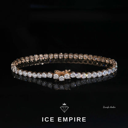 Iced Out 14K Gold Lab Grown Diamond Tennis Chain