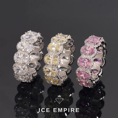 Iced Out 925 Silver Moissanite Engagement Ring