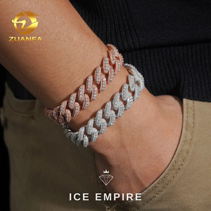 Iced Out 925 Silver Moissanite Cuban Chain