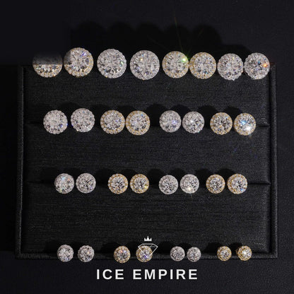 Iced Out 925 Silver Moissanite Stud Earrings