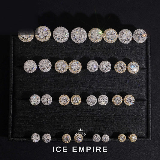 Iced Out 925 Silver Moissanite Stud Earrings