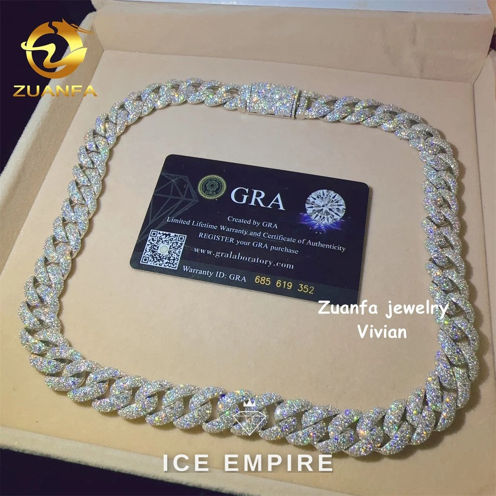 Iced Out Rose Gold Plated Moissanite Cuban Chain