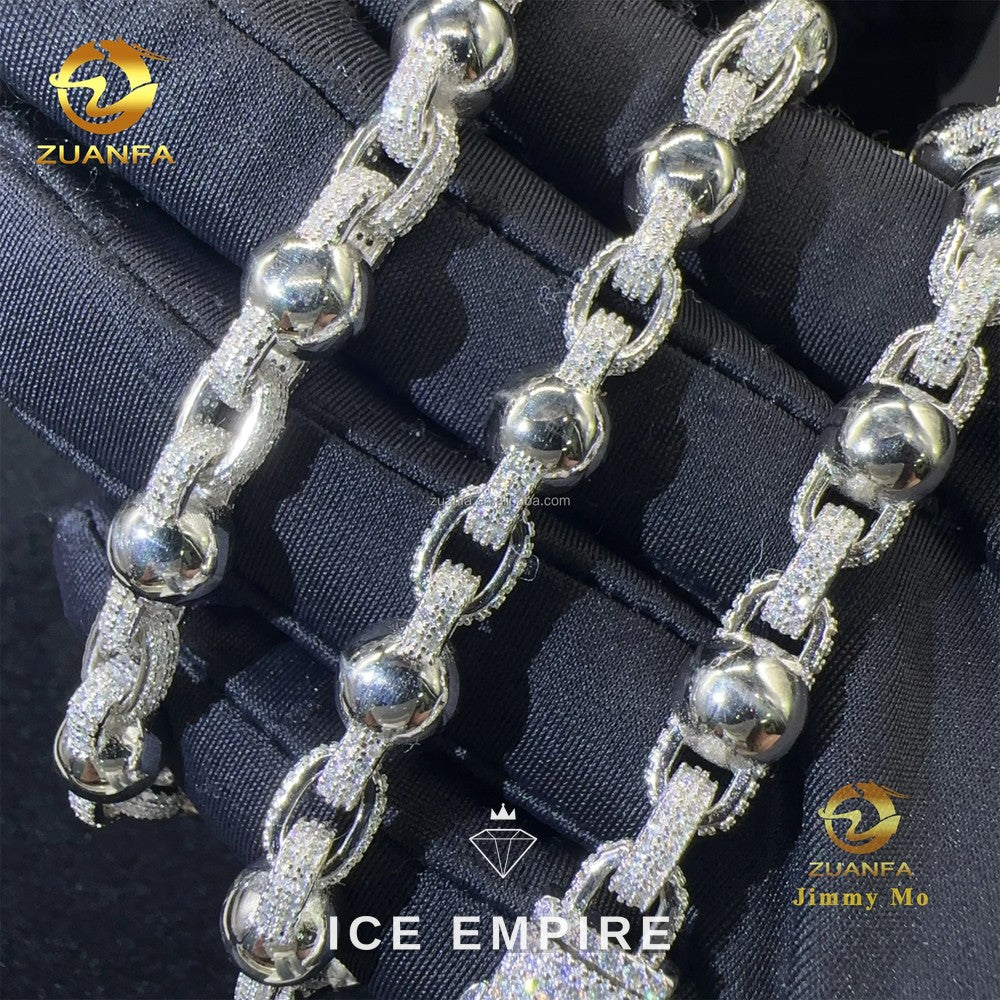 Iced Out 925 Silver Moissanite Cuban Chain