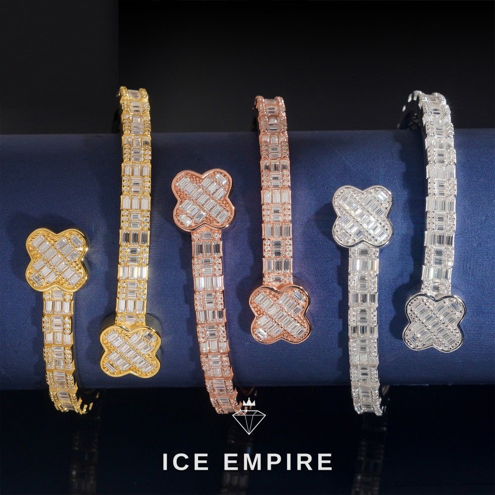 Iced Out Baguette Rose Gold Plated Moissanite Bracelet