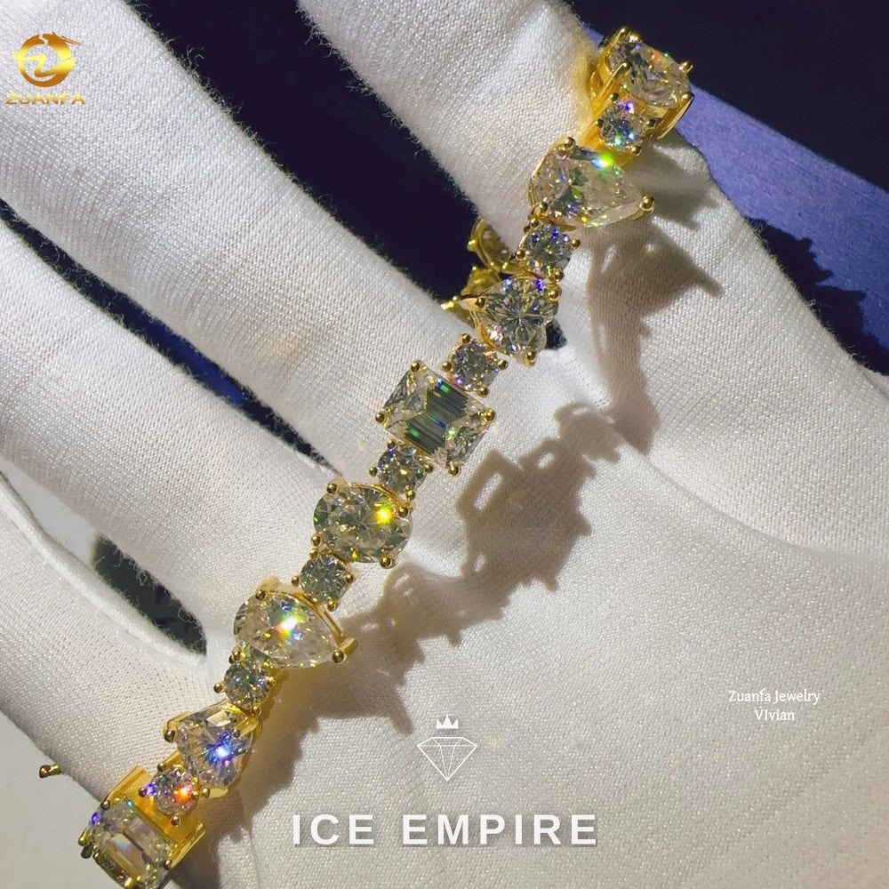 Iced Out 925 Silver Moissanite Tennis Chain