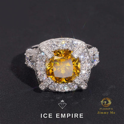 Iced Out Gold Plated Moissanite Wedding Band