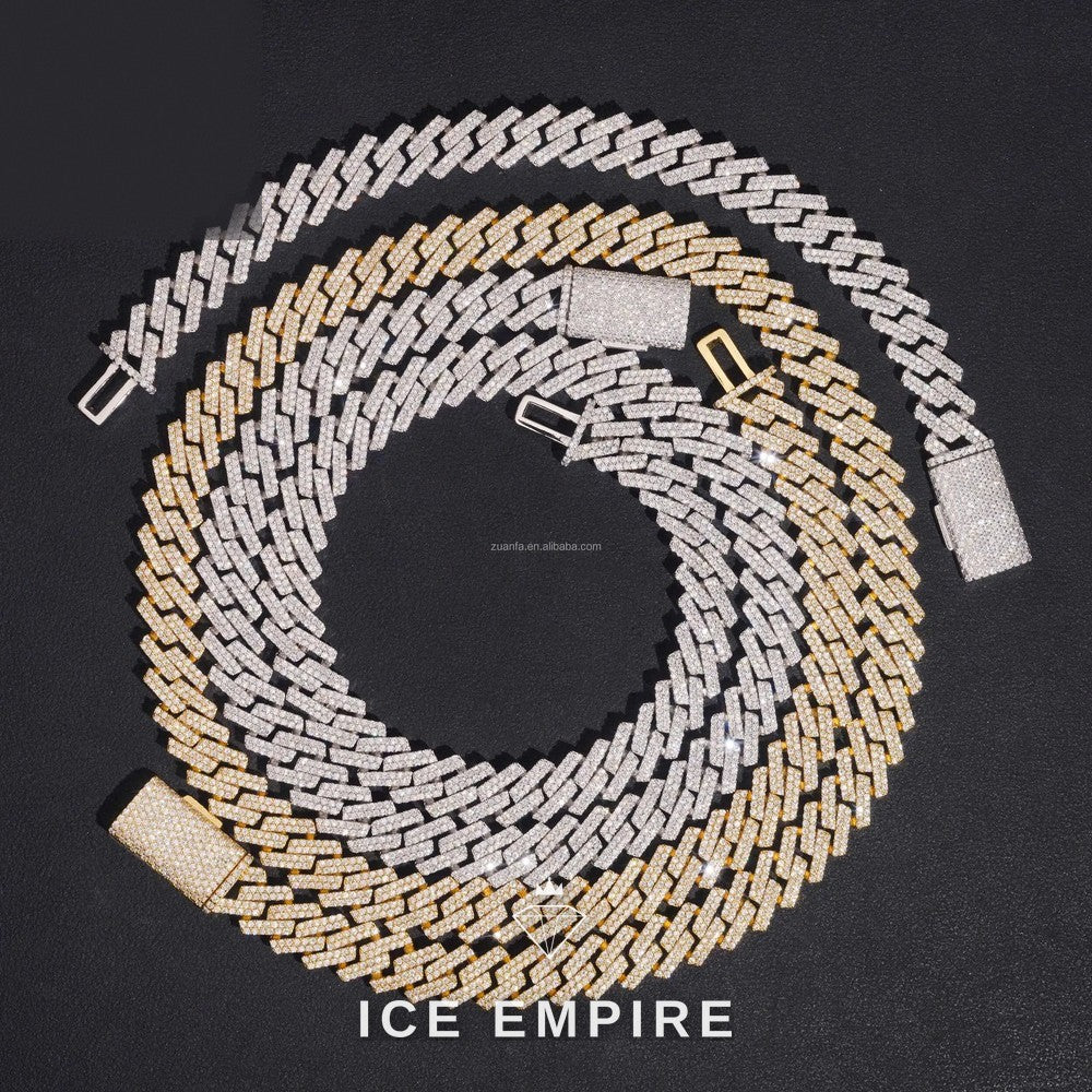 Iced Out Gold Plated Moissanite Cuban Chain