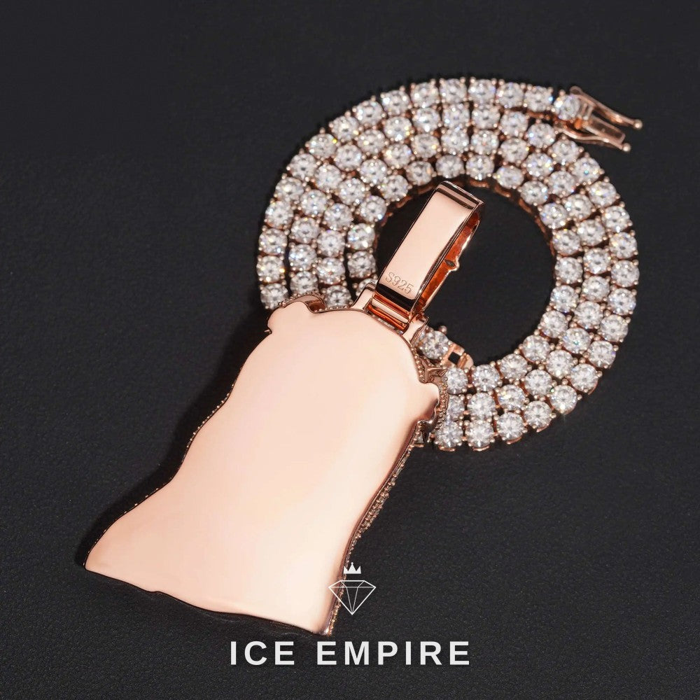 Iced Out Rose Gold Plated Moissanite Cuban Chain
