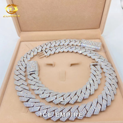 Iced Out Rose Gold Plated Moissanite Cuban Chain