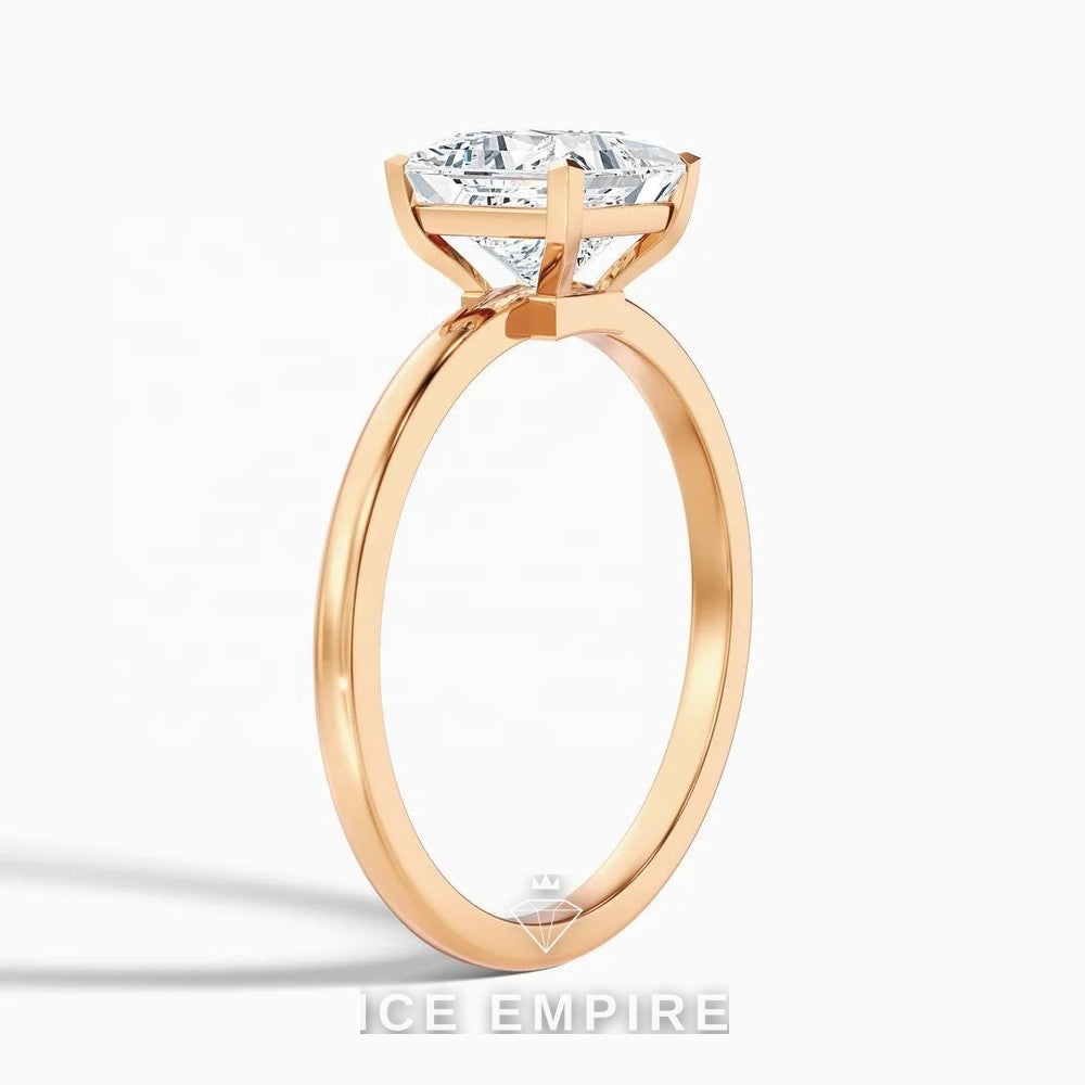 Iced Out 14K Gold Lab Grown Diamond Engagement Ring