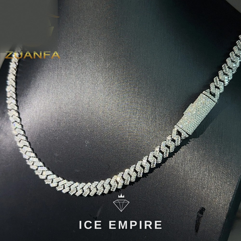 Iced Out Rose Gold Plated Moissanite Cuban Chain