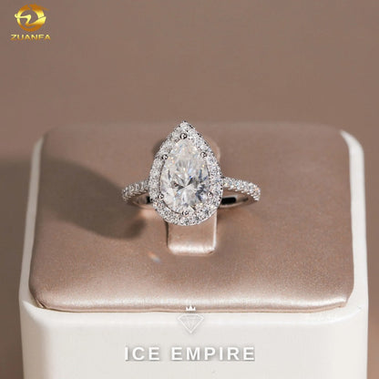 Iced Out Gold Plated Moissanite Wedding Band