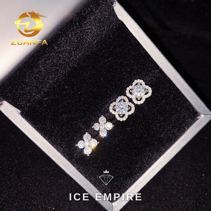 Iced Out 925 Silver Moissanite Stud Earrings