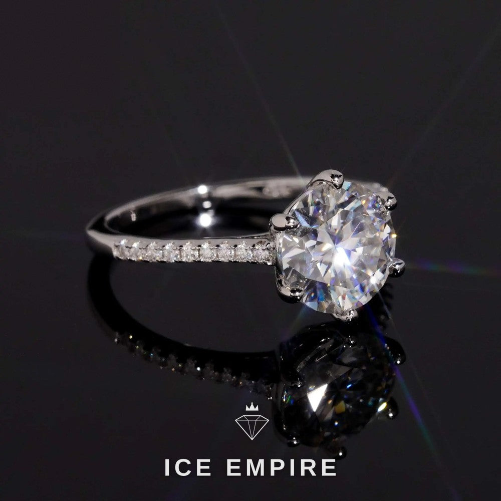 Iced Out Gold Plated Moissanite Wedding Band