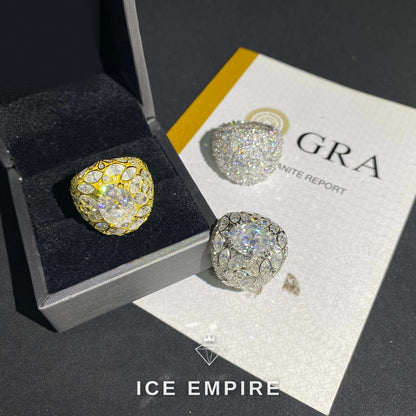 Iced Out 925 Silver Moissanite Ring