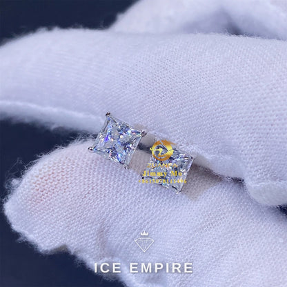 Iced Out Cluster Rose Gold Plated Moissanite Stud Earrings