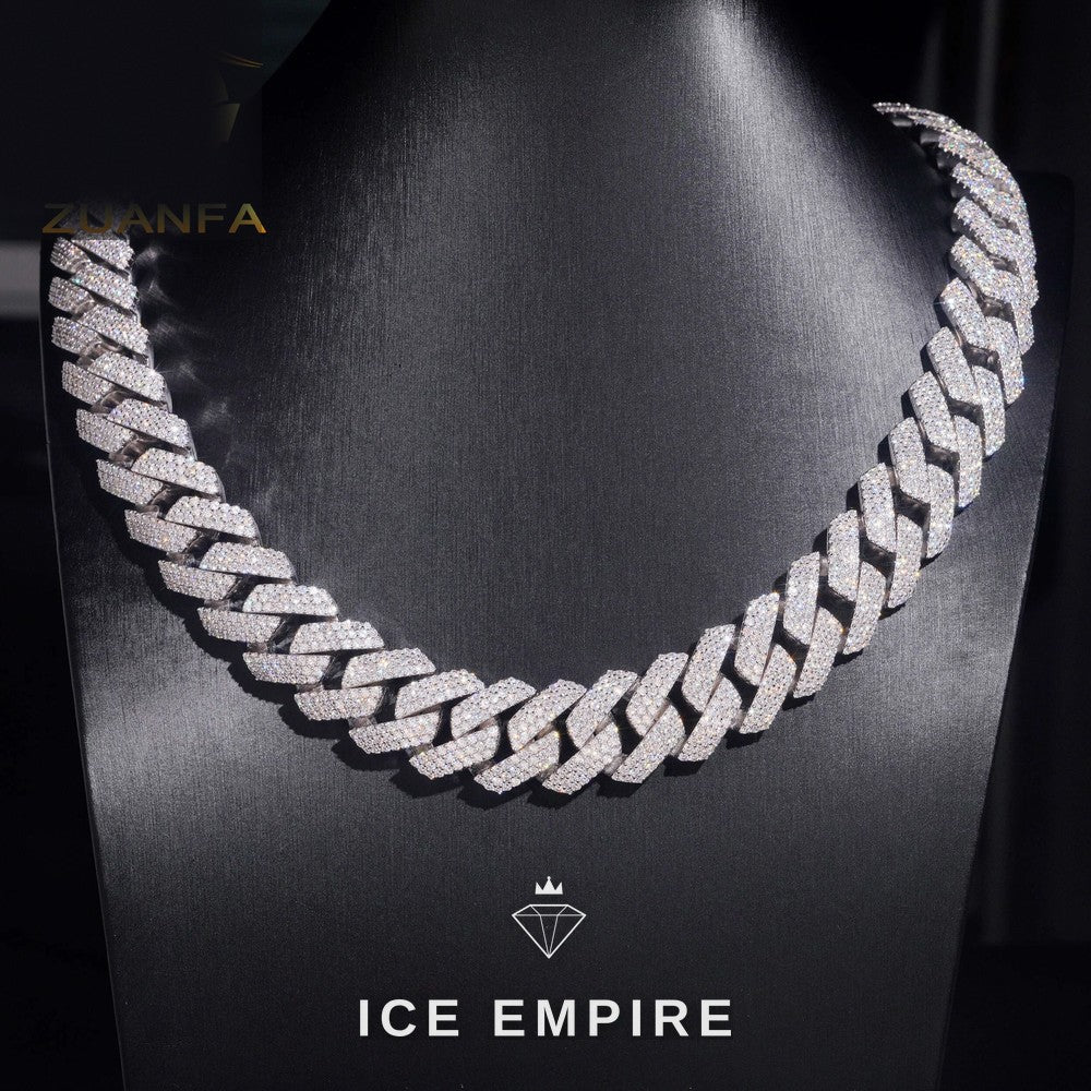 Iced Out Rose Gold Plated Moissanite Cuban Chain