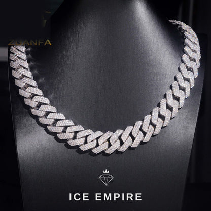 Iced Out Rose Gold Plated Moissanite Cuban Chain