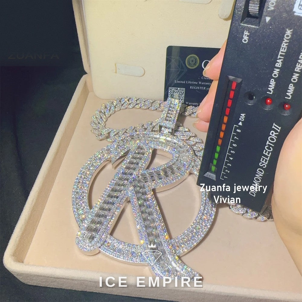 Iced Out 925 Silver Moissanite Pendant