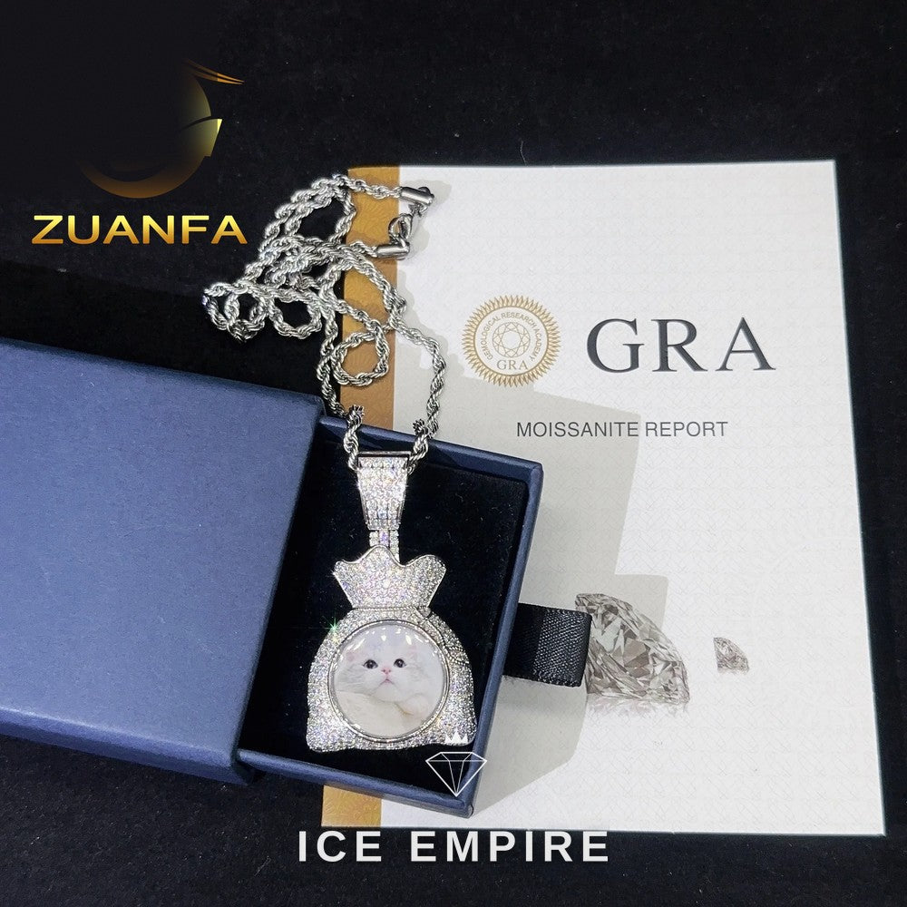 Iced Out Rose Gold Plated Moissanite Pendant