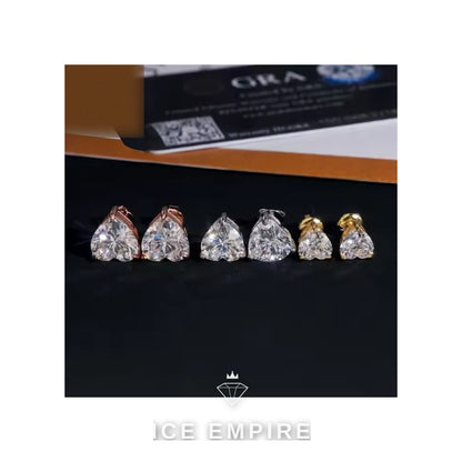 Iced Out Heart 925 Silver Moissanite Earrings