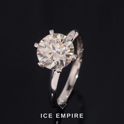 Iced Out Rose Gold Plated Moissanite Engagement Ring