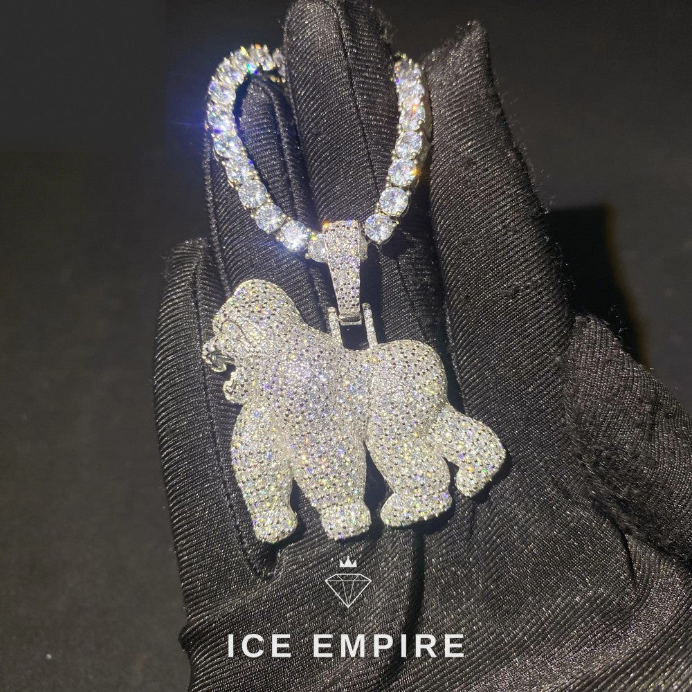 Iced Out Rose Gold Plated Moissanite Pendant