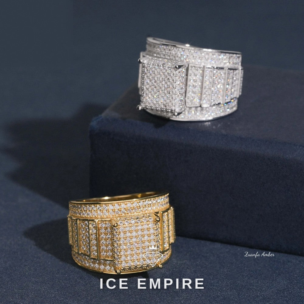 Iced Out Gold Plated Moissanite Ring