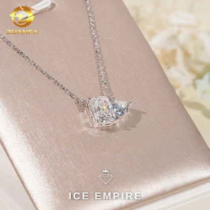 Iced Out Heart 925 Silver Moissanite Pendant