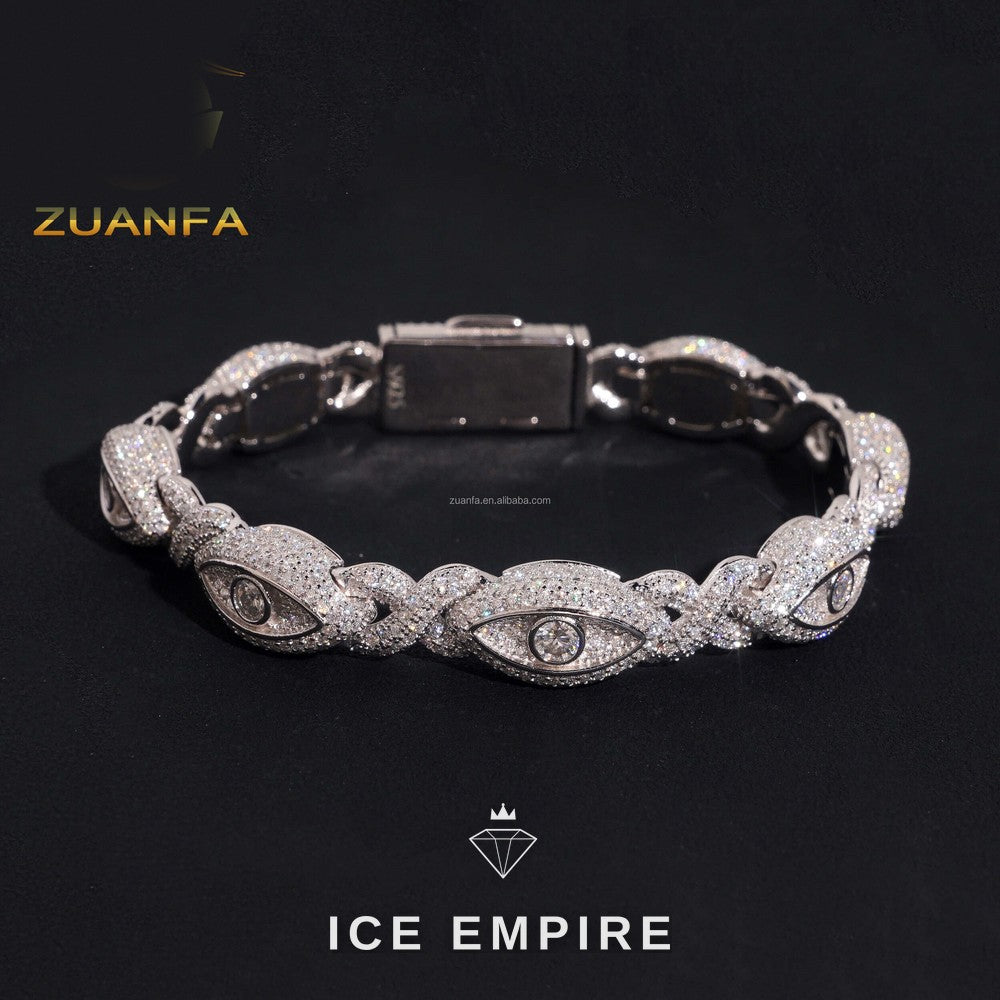 Iced Out 925 Silver Moissanite Cuban Chain