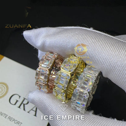 Iced Out Baguette Gold Plated Moissanite Ring
