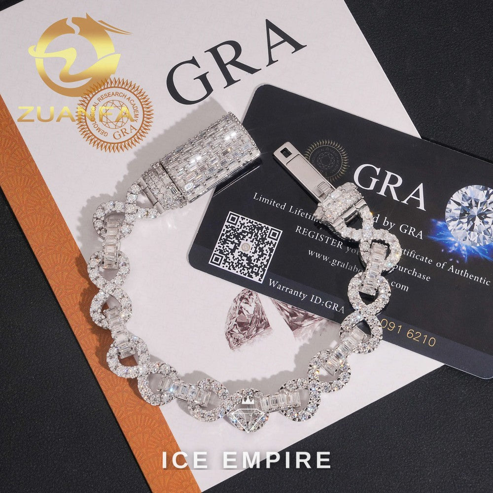 Iced Out 925 Silver Moissanite Cuban Chain