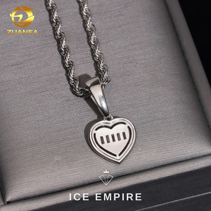 Iced Out Heart 925 Silver Lab Grown Diamond Pendant