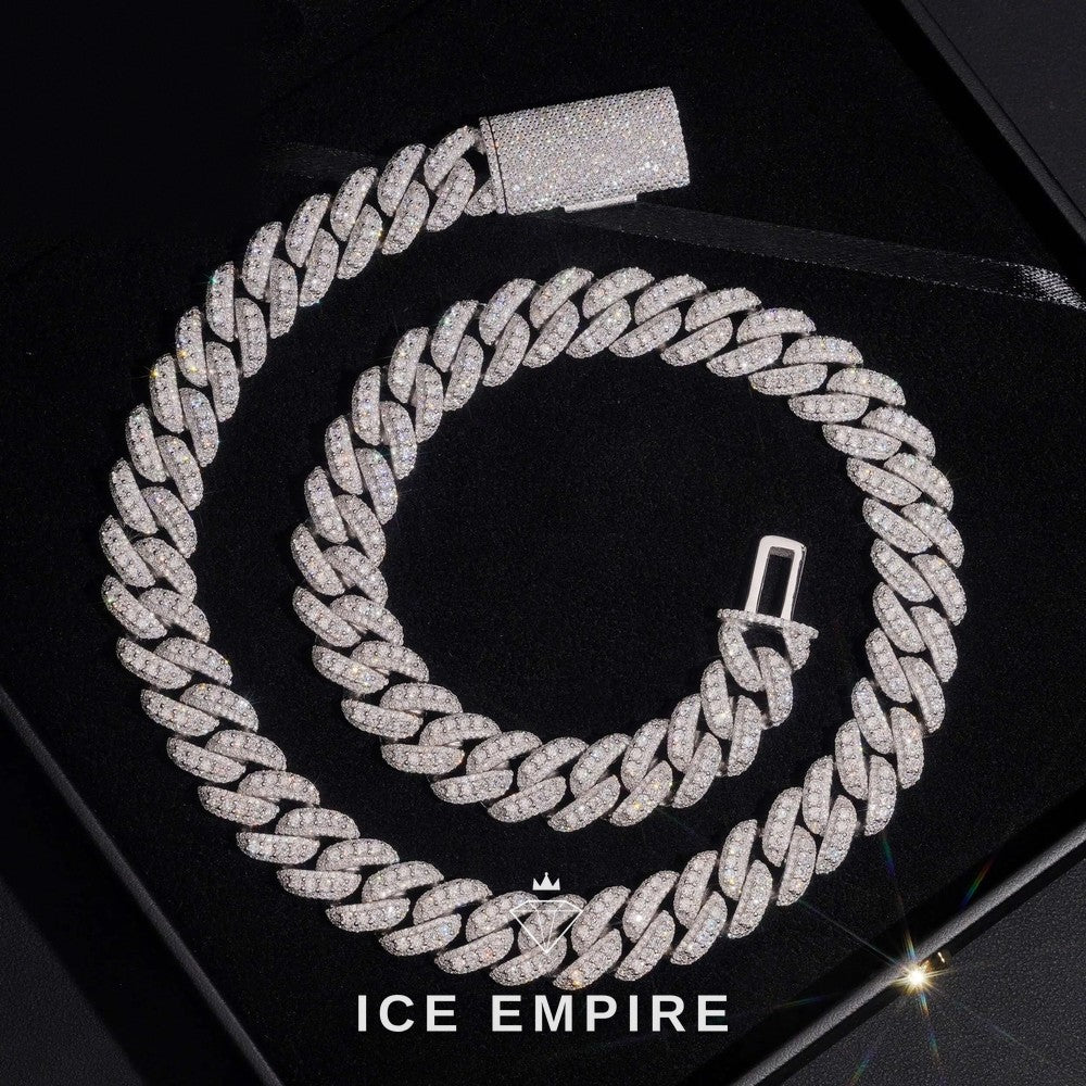 Iced Out Rose Gold Plated Moissanite Cuban Chain