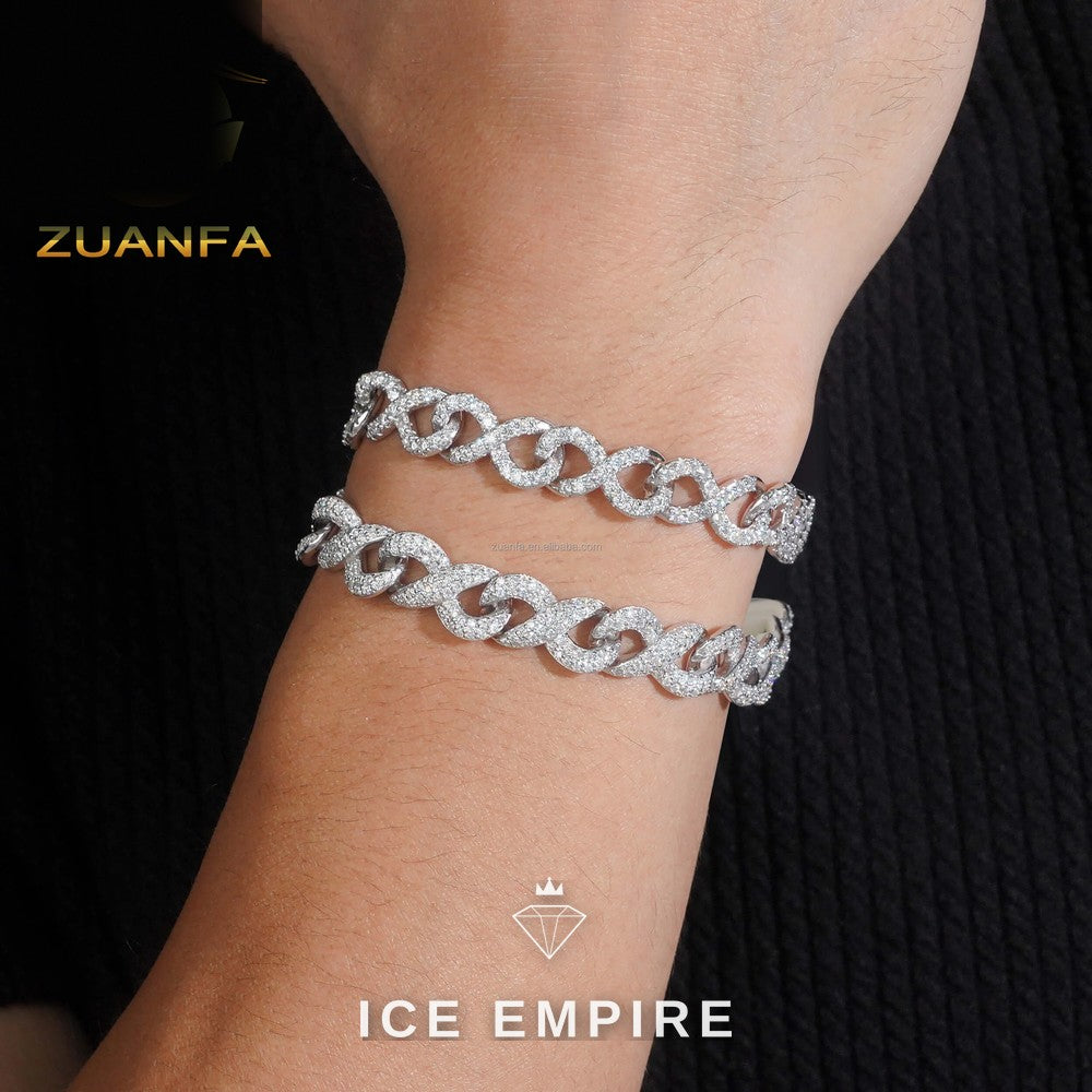 Iced Out 925 Silver Moissanite Cuban Chain