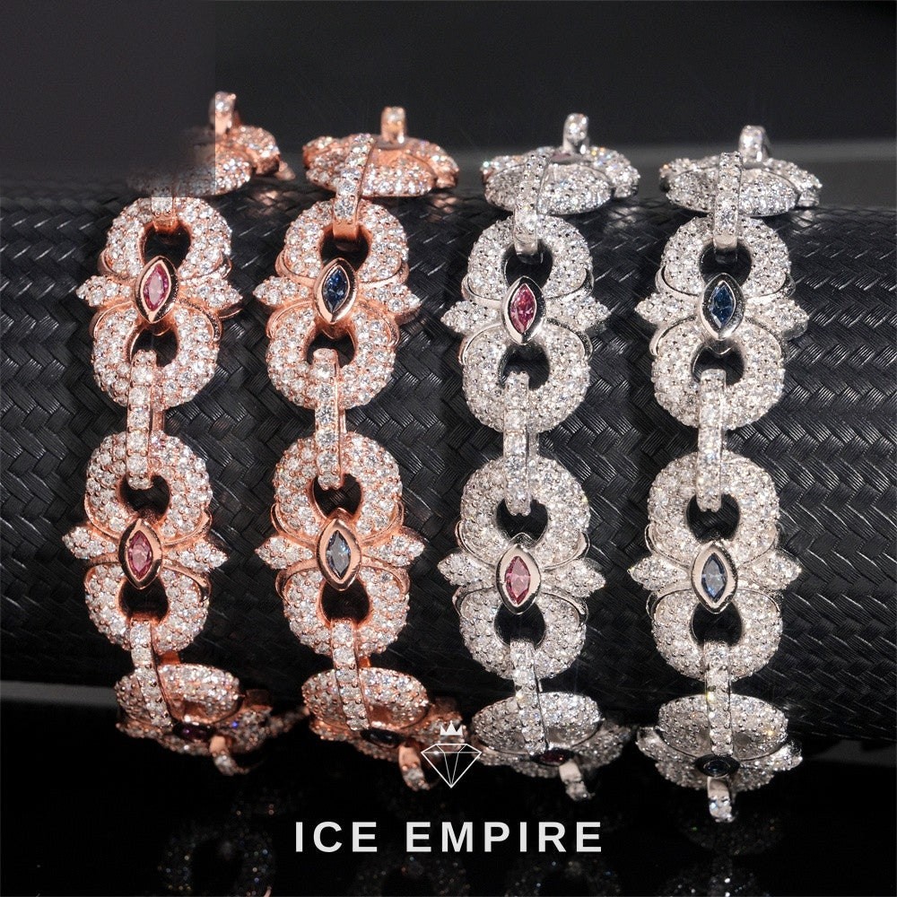 Iced Out Rose Gold Plated Moissanite Bracelet