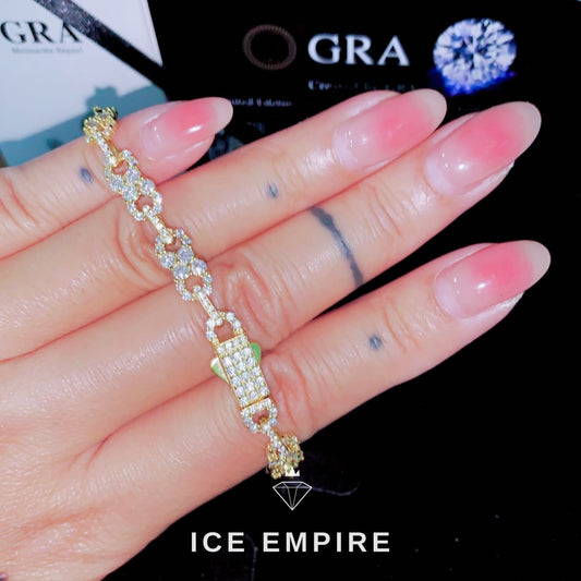 Iced Out Baguette 925 Silver Moissanite Cuban Chain