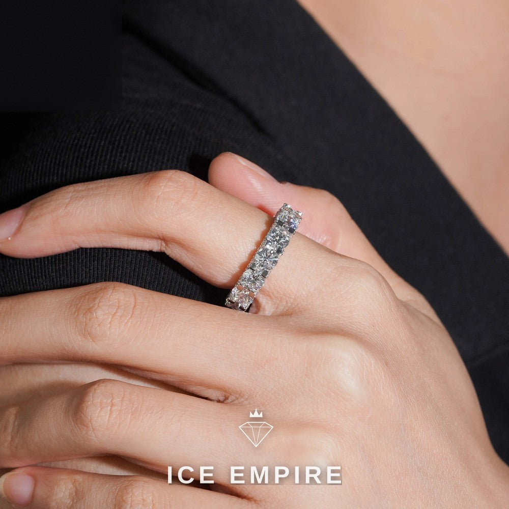 Iced Out 925 Silver Lab Grown Diamond Ring