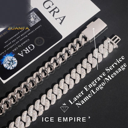 Iced Out Rose Gold Plated Moissanite Cuban Chain