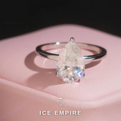 Iced Out 925 Silver Moissanite Engagement Ring
