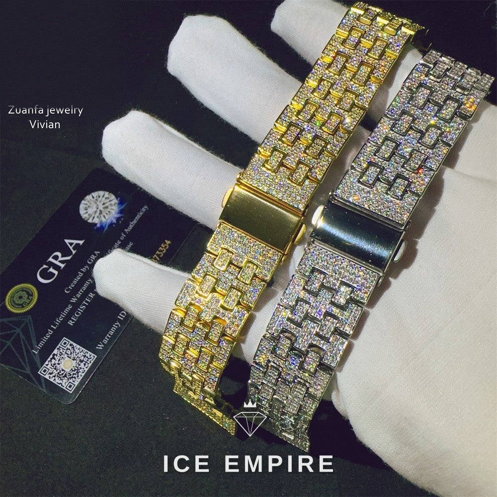 Iced Out 925 Silver Moissanite Watch