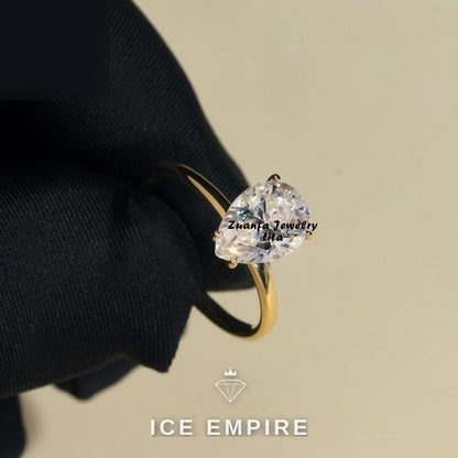 Iced Out 14K Gold Moissanite Wedding Band