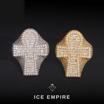 Iced Out Baguette Rose Gold Plated Moissanite Ring