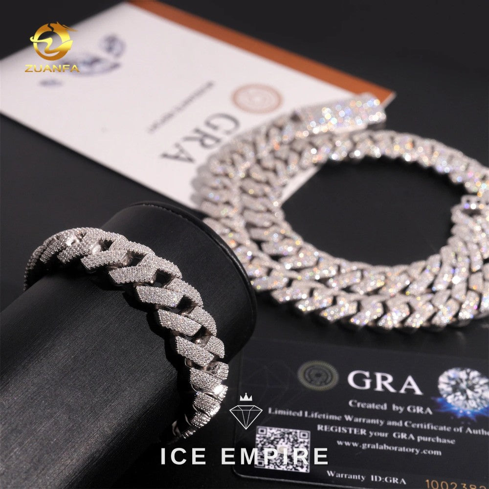 Iced Out Rose Gold Plated Moissanite Cuban Chain